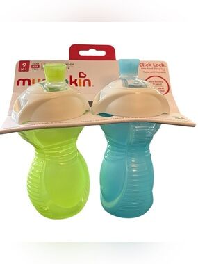 Munchkin Click Lock Bite Proof Infant Sippy Cup, 9 Oz, Blue/Green. 9 months +